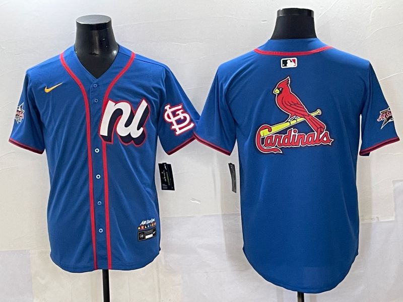 Men 2025 St.Louis Cardinals Blank Blue All star Nike MLB Jersey style 03->women mlb jersey->Women Jersey